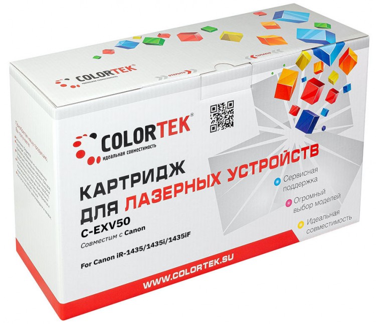 Лазерный картридж Colortek C-EXV50 для принтеров Canon IR1435/ 1435i/ 1435iF, черный, 17600 к.