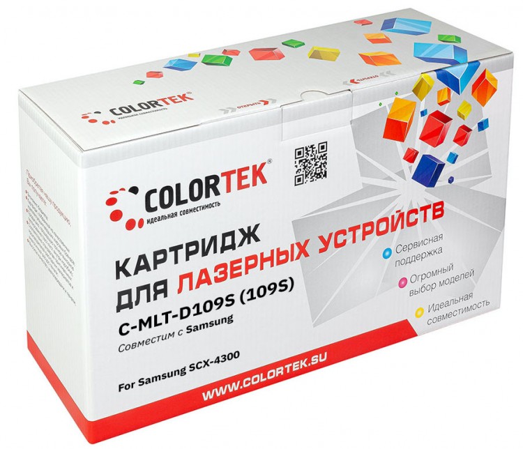 Лазерный картридж Colortek C-MLT-D109S для принтеров Samsung SCX-4300, черный, 3000 к.