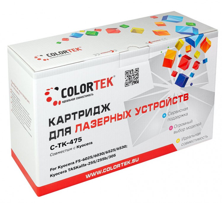 Лазерный картридж Colortek C-TK-475 для принтеров Kyocera Mita FS-6025MFP/ 6030MFP, черный, 15000 к.