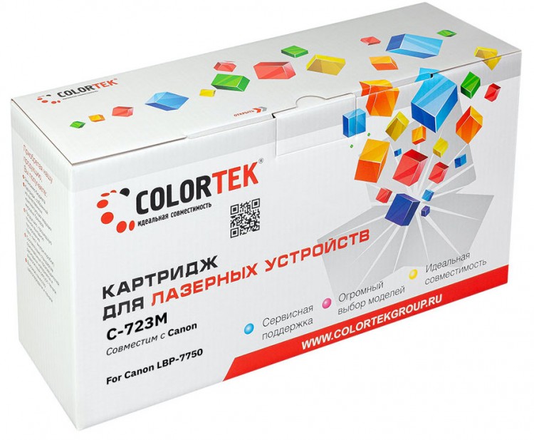 Лазерный картридж Colortek C-723 для принтеров Canon LBP-7750, пурпурный, 8500 к.