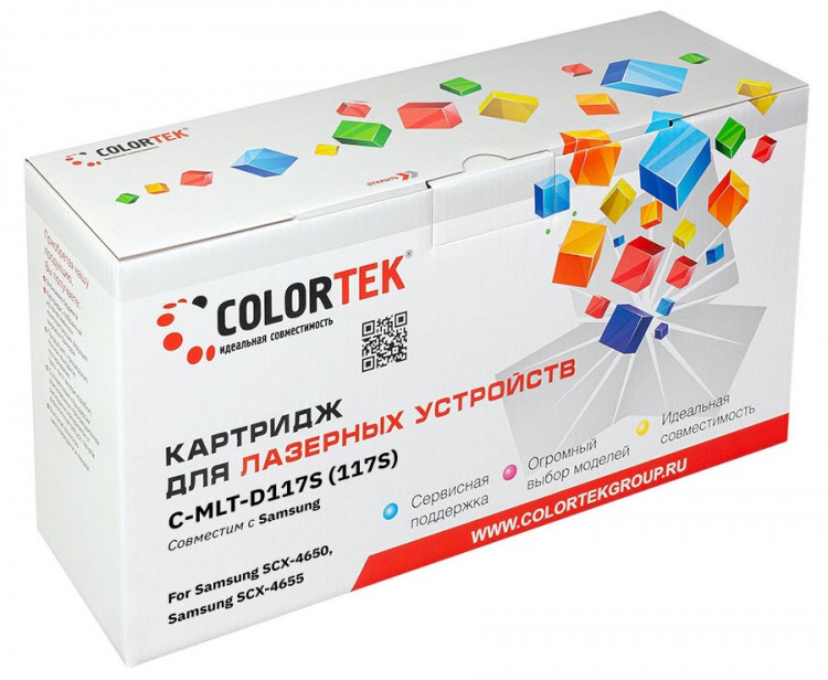 Лазерный картридж Colortek C-MLT-D117S для принтеров Samsung MLT-D117S для SCX-4650N/ 4655FN, черный, 2500 к.