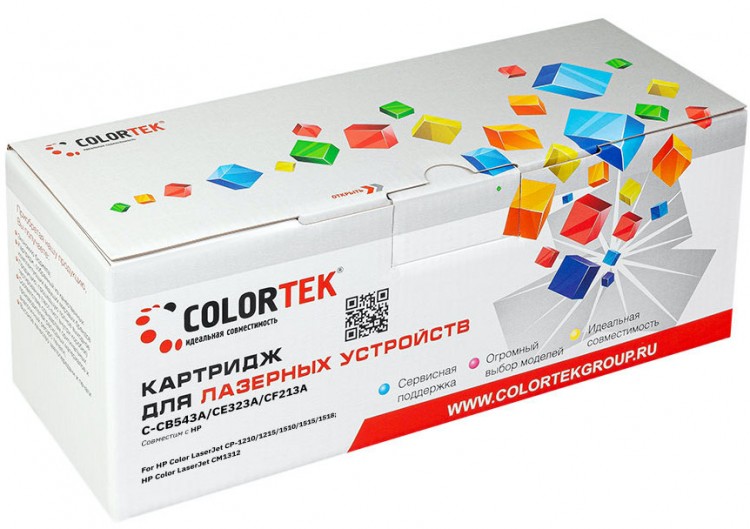 Лазерный картридж Colortek C-CB543A/ CE323A/ CF213A для принтеров HP CLJ CP-1210/ 1215/ 1510/ 1515/ 1518, CM1312, пурпурный, 1400 к.