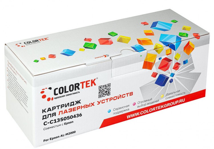Лазерный  картридж Colortek C-C13S050436 (M2000) для принтеров Epson AL-M2000, черный, 3500 к.