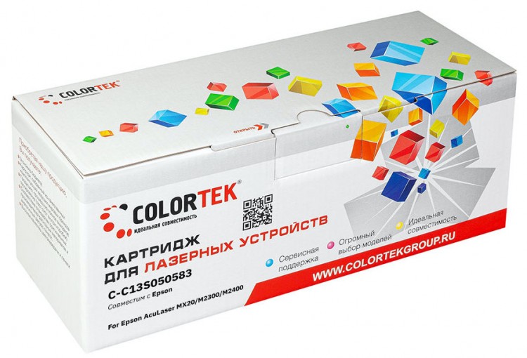 Лазерный картридж Colortek C-C13S050583 (M2400/ MX-20) для принтеров Epson AL-MX20/ M2300/ M2400, черный, 3000 к.