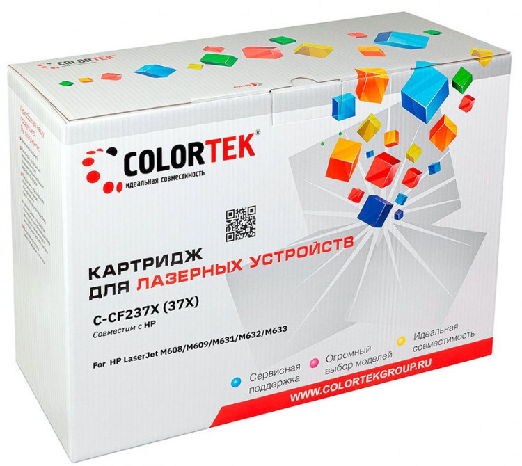 Лазерный картридж Colortek C-CF237X (37X) для принтеров HP LJ-M608/ 609/ 631/ 632/ 633, черный, 25000к.