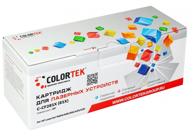 Лазерный картридж Colortek C-CF281X для принтеров НР LJP-M605,M606,M630, черный, 25000 к.