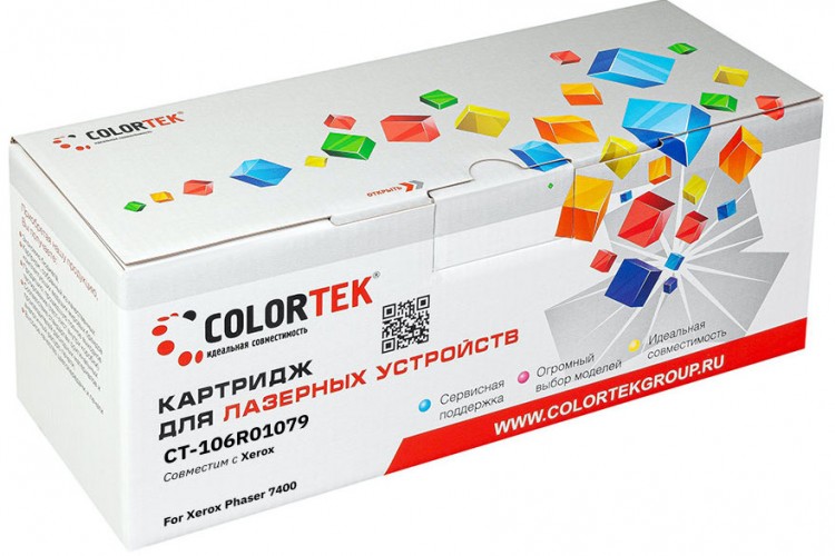 Лазерный картридж Colortek C-106R01079 7400 Y для принтеров Xerox Phaser 7400, желтый, 18000 к.