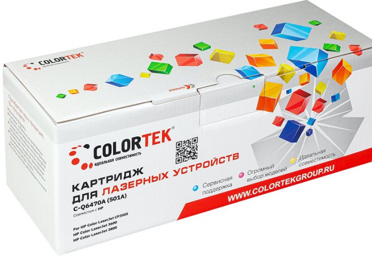 Лазерный картридж Colortek C-Q6470A для принтеров HP LJ 3600n/ 3600/ 3800/ 3600dn/ CP3505n/ CP3505, черный, 6000 к.