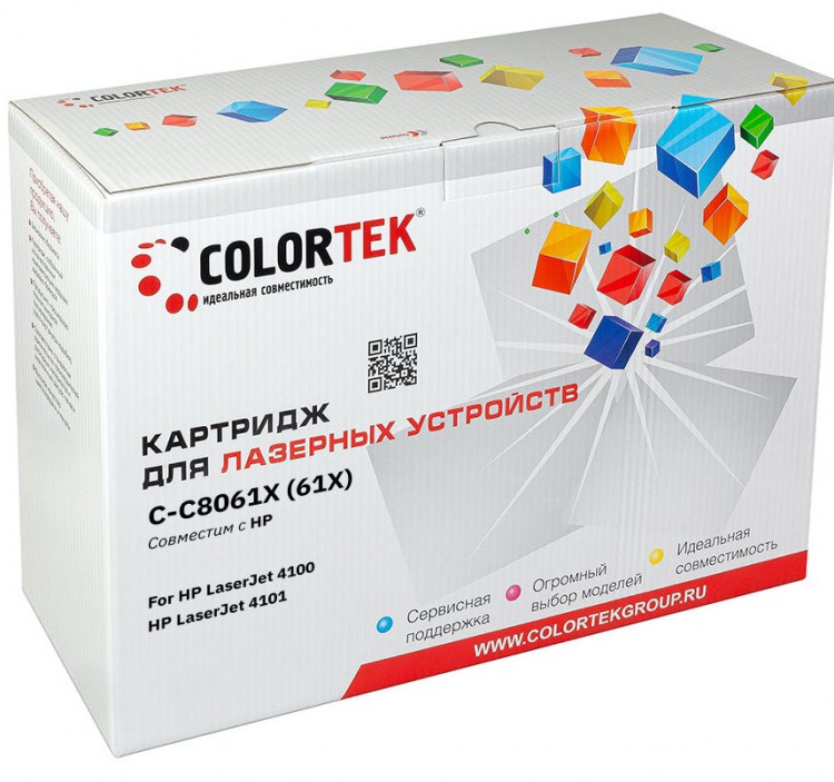 Лазерный картридж Colortek C-C8061X для принтеров HP LJ 4100, черный, 10000 к.