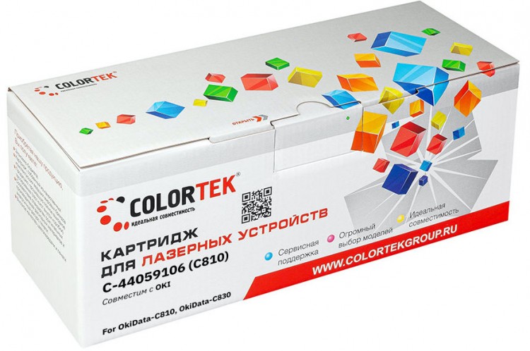 Лазерный картридж Colortek C-44059106 (C810) для принтеров Oki Data-C810/ Data-C830, пурпурный, 8000 к.