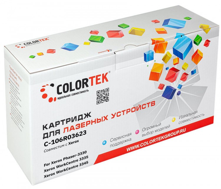 Лазерный картридж Colortek C-106R03623 для принтеров Xerox Phaser-3330/ WorkCentre / WC-3335/ 3345, черный, 15000 к.