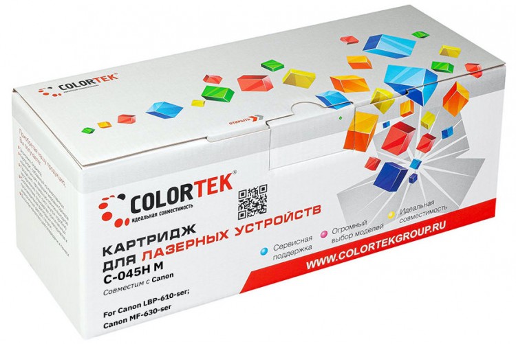 Лазерный картридж Colortek C-045H 1244C002 для принтеров Canon LBP-610 ser/ 611/ 612/ 613, MF-630 ser/ 631/ 633/ 635, пурпурный, 2200 к.