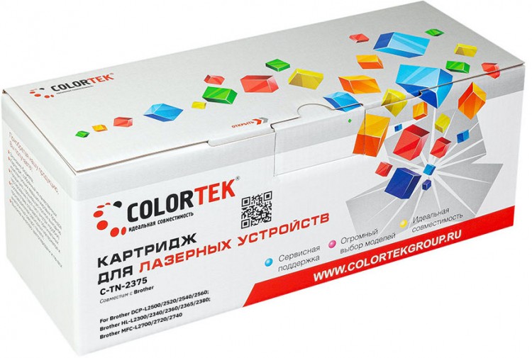 Лазерный картридж Colortek C-TN-2375 для принтеров Brother HLL2300, HLL2340, HLL2360, HLL2365, DCPL2500, MFCL2700, черный, 2600 к.