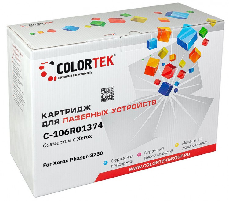 Лазерный картридж Colortek C- 106R01374 3250 для принтеров Xerox Phaser 3250 (106R01373 3500 копий), черный, 5000 к.