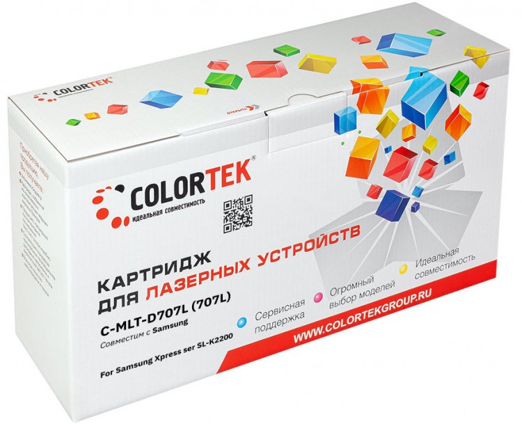 Лазерный картридж Colortek C-MLT-D707L  для принтеров Samsung SL-K2200/ SL-K2200ND, черный, 10000 к.