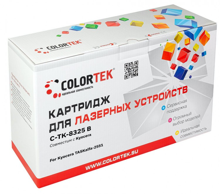 Лазерный картридж Colortek C-TK-8325 для принтеров  Kyocera TASKalfa-2551, черный, 15000 к.