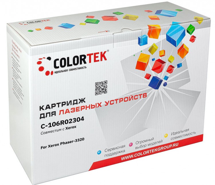 Лазерный картридж Colortek C-106R02304 3320 для принтеров Xerox Phaser 3320, черный, 5000 к.