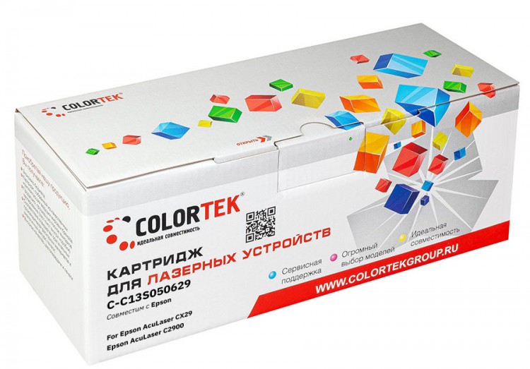 Лазерный картридж Colortek C-Epson C2900 C (C13S050629) для принтеров AcuLaser AL-CX29/ AL-C2900, голубой, 2500к.