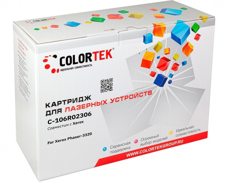 Лазерный картридж Colortek C-106R02306 3320 для принтеров Xerox Phaser 3320, черный, 11000 к.