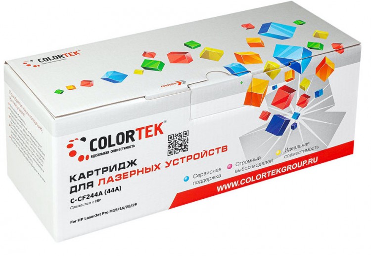 Лазерный картридж Colortek C-CF244A (44A) для принтеров HP LJ Pro M15 M16 MFP M28 M29, черный, 1000 к.