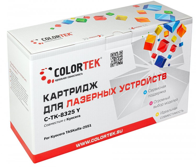Лазерный картридж Colortek C-TK-8325 для принтеров Kyocera TASKalfa-2551, желтый, 12000 к.