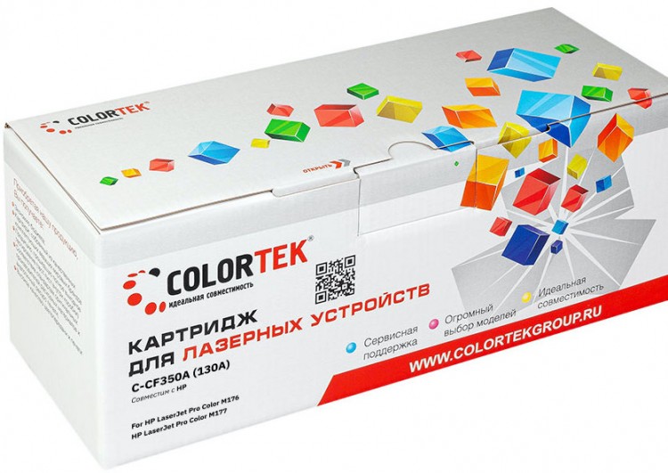 Лазерный картридж Colortek C-CF350A (130A) для принтеров HP LaserJet Pro Color - M176, М177, черный, 1300 к.