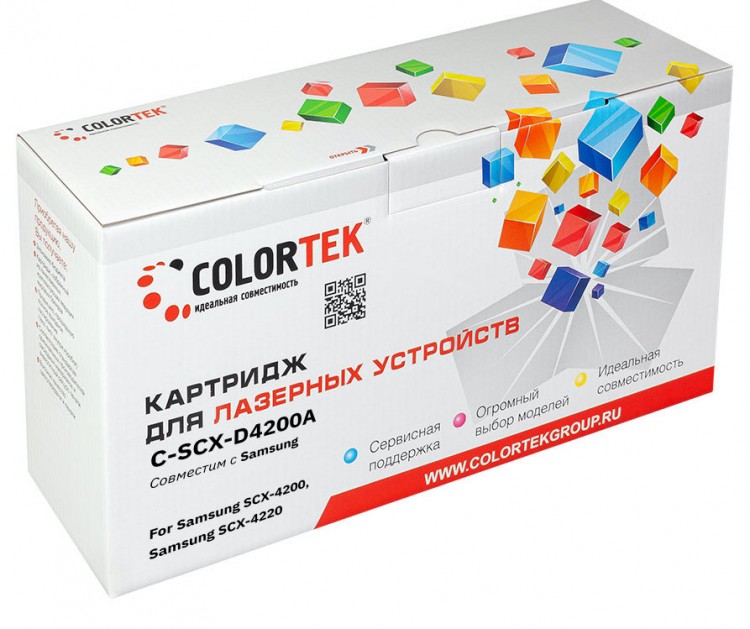 Лазерный картридж Colortek C-SCX-4200A для принтеров Samsung SCX-4200, SCX-4210, SCX-4220, черный, 3000 к.