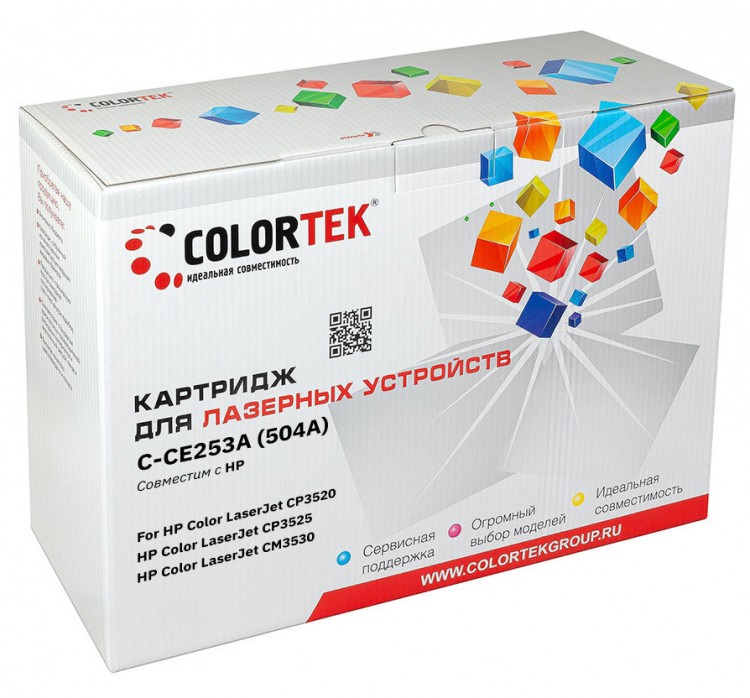 Лазерный картридж Colortek C-CE253A (504A) для принтеров HP CLJ CP3525/ CM3533, 3530, пурпурный, 7000 к.