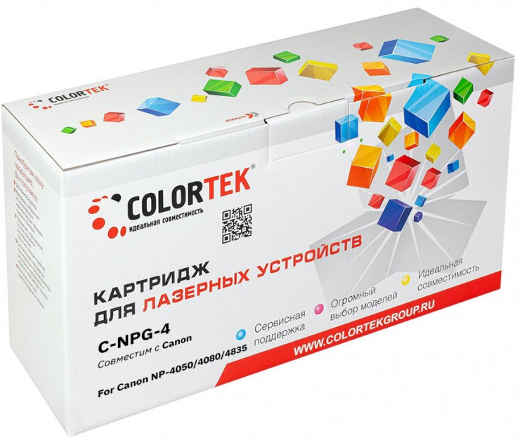 Лазерный картридж Colortek C-NPG-4 для принтеров Canon NP-4050/ 4080/ 4835, черный, 15000 к.
