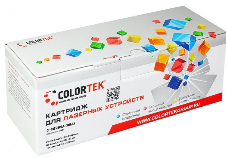 Лазерный картридж Colortek C-CE285A для принтеров HP LJ Pro P-1102, 1102w, M-1132, 1212, 1214, 1217nf, черный, 2000 к.