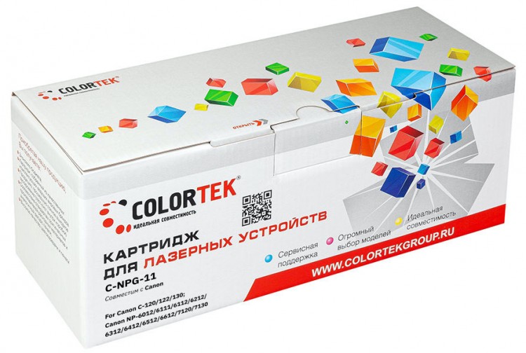 Лазерный картридж Colortek C-NPG-11 для принтеров Canon NP-6012/ 6112/ 6212/ 6312/ 6512/ 6612, черный, 2500 к.
