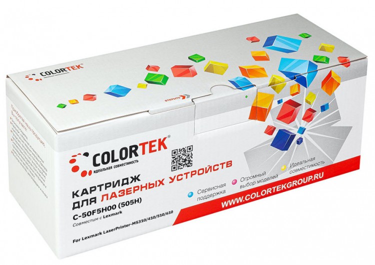 Лазерный картридж Colortek C-50F5H00 (505H) для принтеров Lexmark LaserPrinter-MS310/ MS610/ MS510/ MS410, черный, 5000 к.