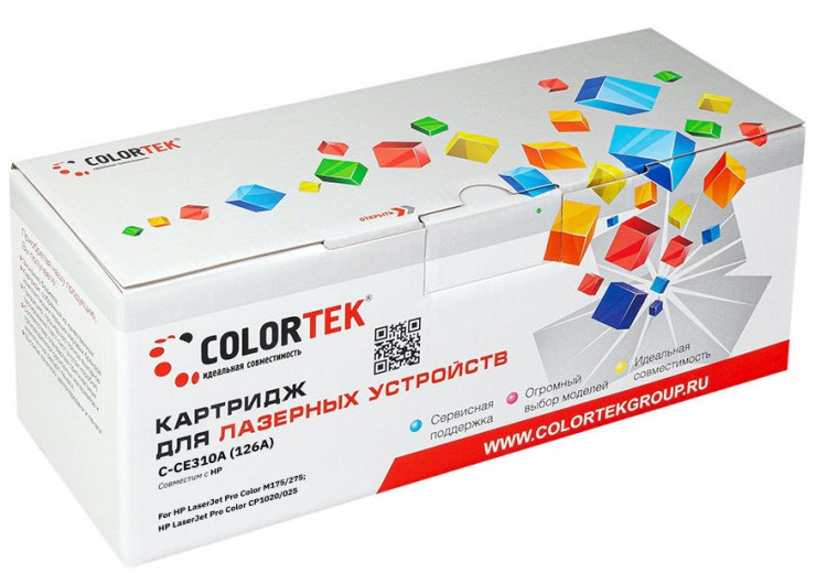 Лазерный картридж Colortek C-CE310A (126A) для принтеров HP LJ Pro CP1025, 100 M175, черный, 1200 к.