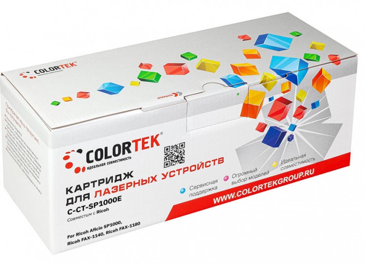 Лазерный картридж Colortek C-SP 1000E (413196) для принтеров Ricoh Aficio SP1000/ FAX-1140/ 1180, черный, 4000 к.