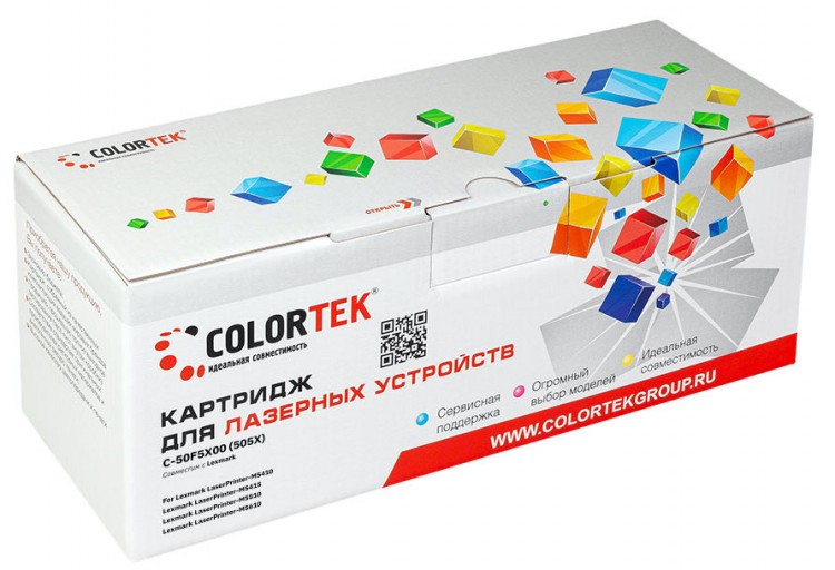 Лазерный картридж Colortek C-50F5X00 (505X) для принтеров Lexmark MS610de/ MS610dn/ MS510dn/ MS410dn/ MS410d/ MS610dte/ MS415dn, черный, 10000к.