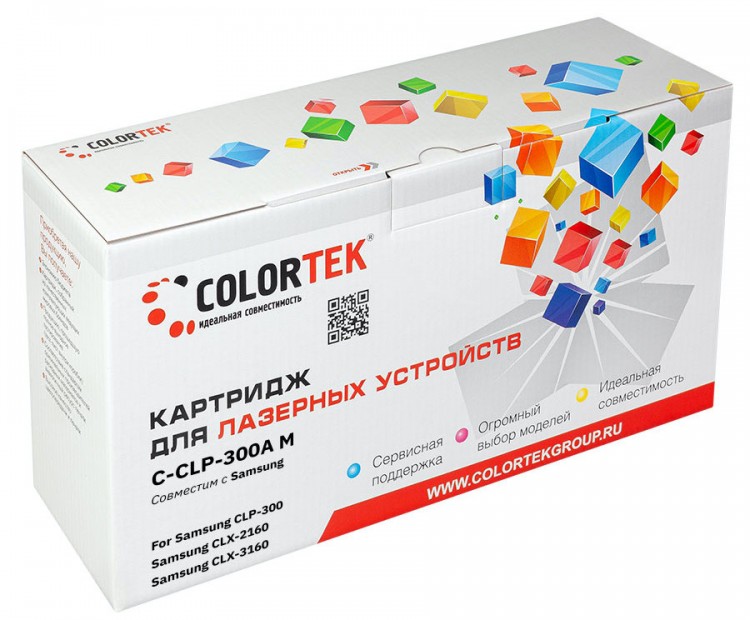 Лазерный картридж Colortek C-CLP-300A для принтеров Samsung CLP 300/ CLX-2160/ 3160, пурпурный, 1000 к.