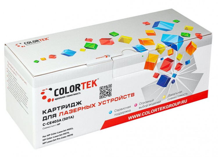 Лазерный картридж Colortek C-CF403A (201A) для принтеров HP LaserJet Pro Color CLJP-M252, CLJP-M274, CLJP-M277, пурпурный, 1400 к.