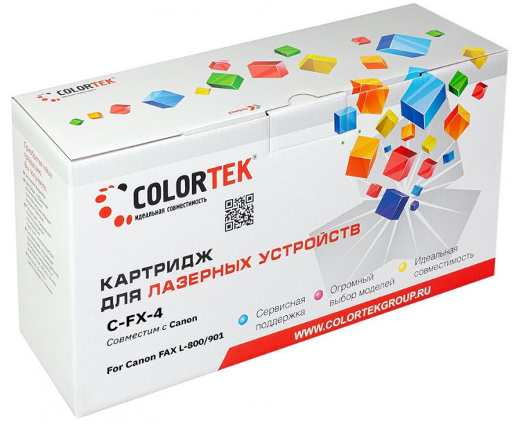Лазерный картридж Colortek C-FX-4 для принтеров Canon FAX L800/ L901, черный, 4000 к.
