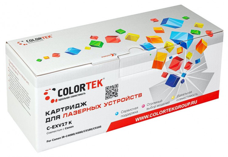 Лазерный картридж Colortek C-EXV17 для принтеров Canon iR-C4080/ iR-C4580/ iR-C5180/ iR-C5185, черный, 30000 к.