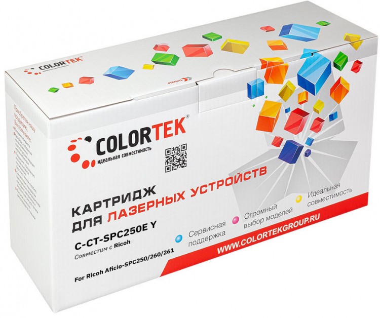 Лазерный картридж Colortek C-SP C250E (407546) для принтеров Ricoh Aficio-SPC250/ 26/ 261, пурпурный, 1600 к.