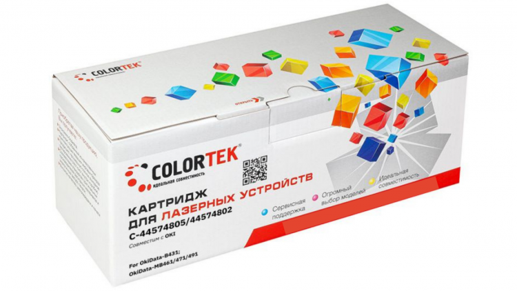 Лазерный картридж Colortek C-44574805/ 44574802 (B431/ MB461/ MB471/MB491) для принтеров Oki B431/ MB461/ MB471/ MB491, черный, 7000 к.