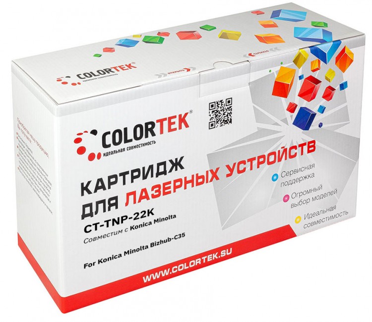 Лазерный картридж Colortek C-TNP-22 (AOX5152) для принтеров Minolta Bizhub-C35, черный, 6000 к.
