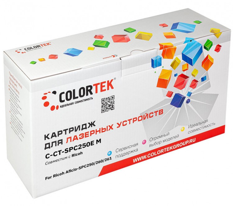 Лазерный картридж Colortek C-SP C250E (407545) для принтеров Ricoh Aficio-SPC250/ 26/ 261, желтый, 1600 к.
