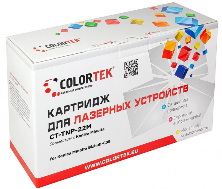 Лазерный картридж Colortek C-TNP-22 (AOX5352) для принтеров Minolta Bizhub-C35, пурпурный, 6000 к.