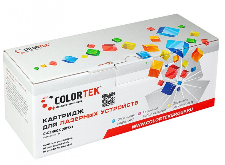 Лазерный картридж Colortek C-CE400X (507X) для принтеров HP CLJ M551n/ 551dn, черный, 11000 к.