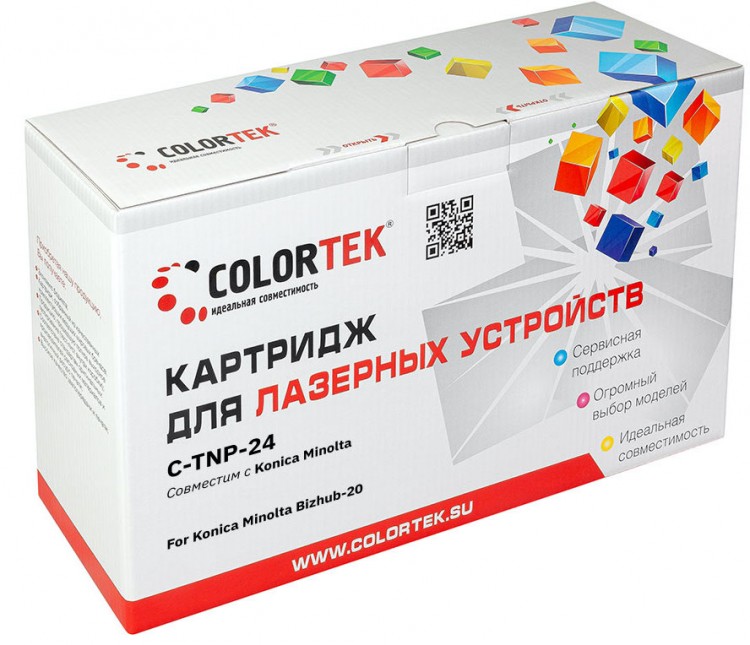 Лазерный картридж Colortek C-TNP-24 (A32W021) для принтеров Minolta A32W021, A32W011 (AM), черный, 8000 к.