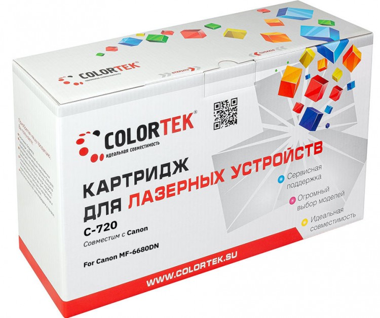 Лазерный картридж Colortek C-720 для принтеров Canon MF6680DN, черный, 5000 к.