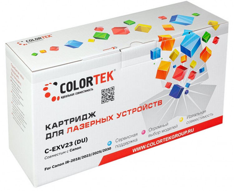 Лазерный картридж Colortek C-EXV23 (DU) для принтеров Canon IR2018/ 2022/ 2025/ 2030 (2101B002AA), черный, 61000 к.