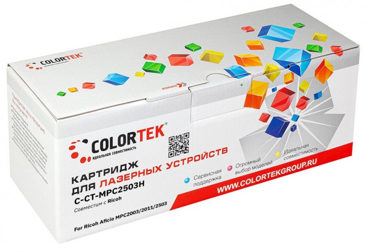 Лазерный картридж Colortek C-MP C2503H (841928) для принтеров Ricoh Aficio MPC2003, MPC2011, MPC2503, голубой, 9500 к.