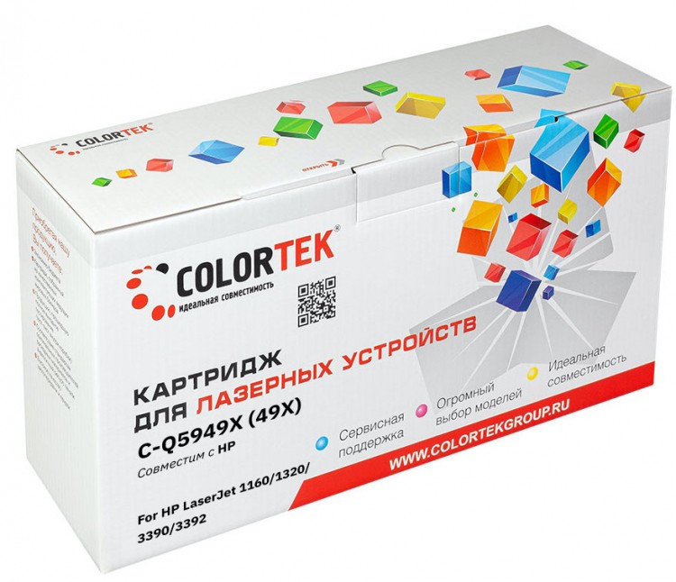 Лазерный картридж Colortek C-Q5949X для принтеров HP LJ-1320/ 3390/ 3392, черный, 6000 к.